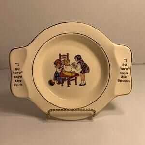 Lovely Vintage Salem China Co For International Silver 1920s Child’s Plate Bowl